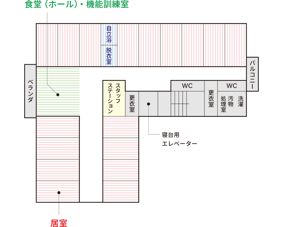 サポートハウスみさとヴィラ 2階 見取り図